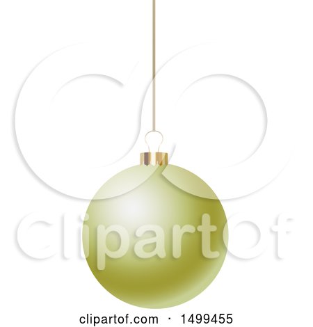 Clipart of a 3d Suspended Yellow Christmas Bauble - Royalty Free Vector Illustration by KJ Pargeter
