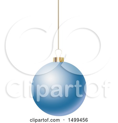 Clipart of a 3d Suspended Blue Christmas Bauble - Royalty Free Vector Illustration by KJ Pargeter