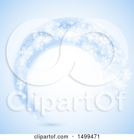 Clipart of a Snowflake Swoosh Background - Royalty Free Vector Illustration by KJ Pargeter
