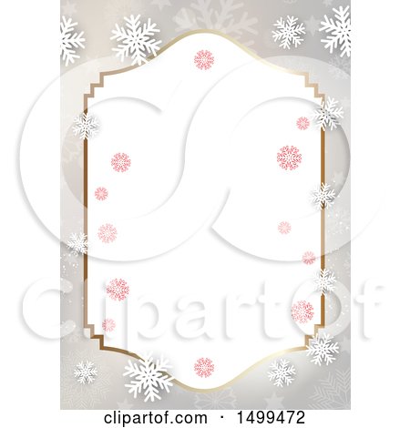 Clipart of a Christmas Border with Snowflakes - Royalty Free Vector Illustration by KJ Pargeter