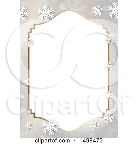 Clipart of a Christmas Border with Snowflakes - Royalty Free Vector Illustration by KJ Pargeter