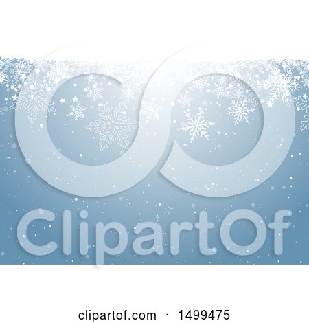 Clipart of a Blue Snowflake Background - Royalty Free Vector Illustration by KJ Pargeter
