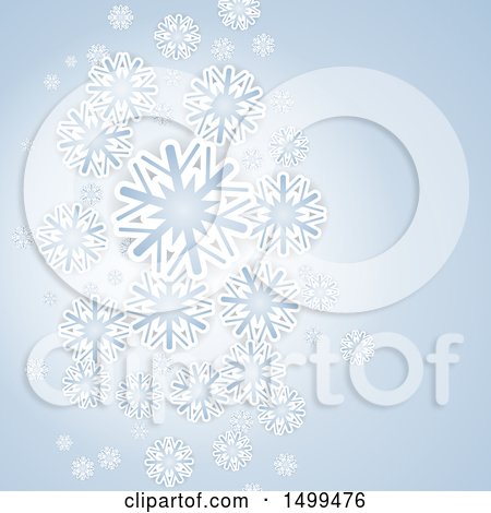 Clipart of a Blue Snowflake Background - Royalty Free Vector Illustration by KJ Pargeter