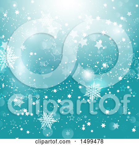 Clipart of a Star and Snowflake Background - Royalty Free Vector Illustration by KJ Pargeter