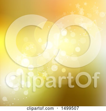 Clipart of a Golden Star and Flare Background - Royalty Free Vector Illustration by KJ Pargeter