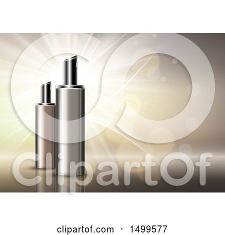 Clipart of a Background with Cosmetic or Perfume Bottles - Royalty Free Vector Illustration by KJ Pargeter