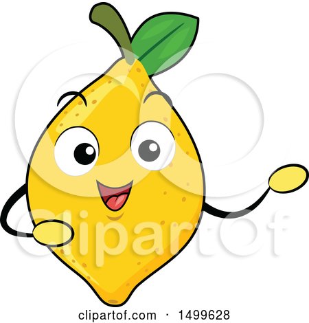 Clipart of a Lemon Character Mascot Presenting - Royalty Free Vector Illustration by BNP Design Studio