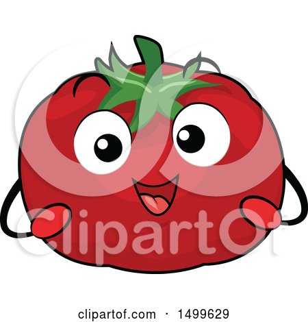 Clipart of a Happy Tomato Character Mascot - Royalty Free Vector Illustration by BNP Design Studio