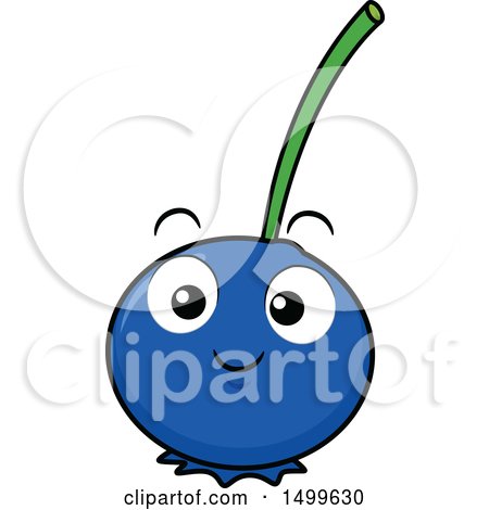Clipart of a Blueberry Character Mascot - Royalty Free Vector Illustration by BNP Design Studio