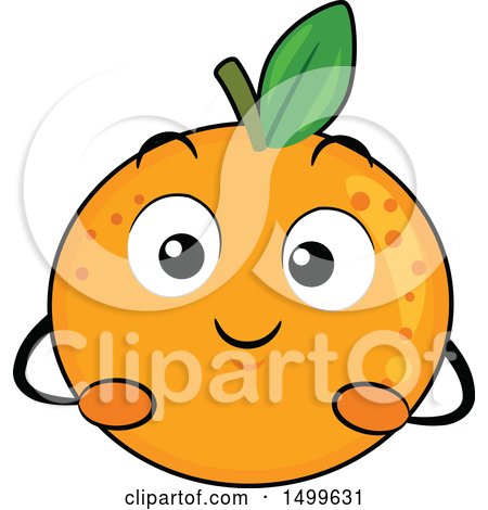 Clipart of a Navel Orange Character Mascot - Royalty Free Vector Illustration by BNP Design Studio