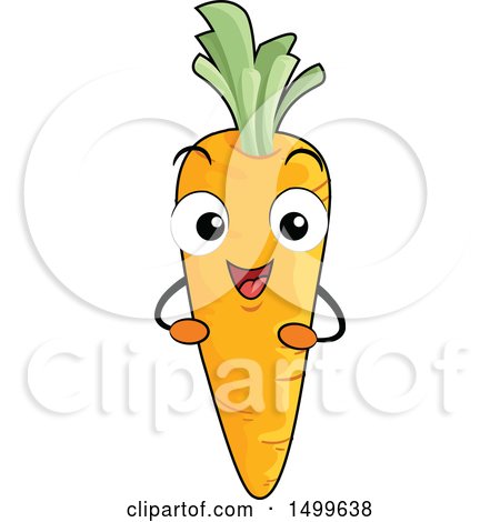Clipart of a Happy Carrot Character Mascot - Royalty Free Vector Illustration by BNP Design Studio