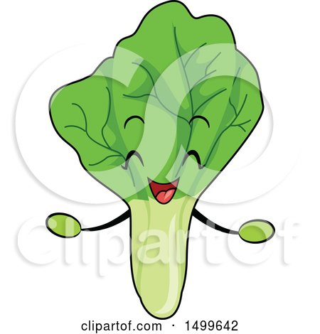Clipart of a Happy Cabbage Character Mascot - Royalty Free Vector Illustration by BNP Design Studio