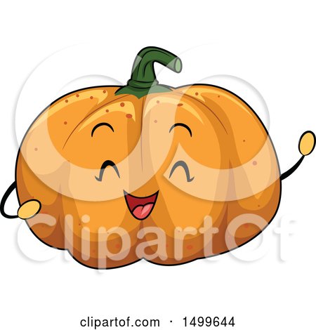 Clipart of a Happy Pumpkin Character Mascot - Royalty Free Vector Illustration by BNP Design Studio