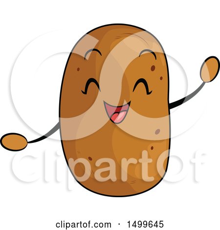 Clipart of a Happy Potato Character Mascot - Royalty Free Vector Illustration by BNP Design Studio