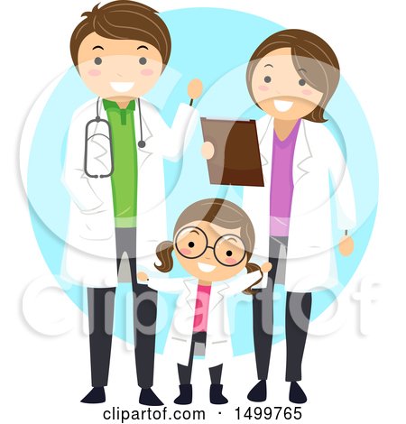 Clipart of a Family of Doctors - Royalty Free Vector Illustration by BNP Design Studio