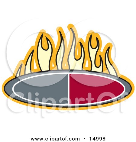 Flames Above an Oval Clipart Illustration by Andy Nortnik