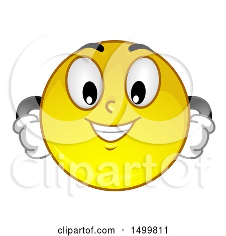 Clipart of a Smiley Emoticon Emoji Looking Arrogant - Royalty Free Vector Illustration by BNP Design Studio