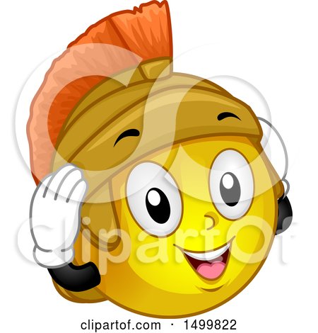 Clipart of a Smiley Emoticon Emoji Roman Soldier - Royalty Free Vector Illustration by BNP Design Studio