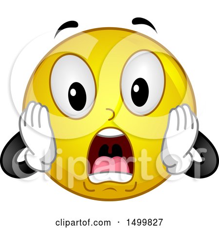 Clipart of a Smiley Emoticon Emoji Screaming - Royalty Free Vector Illustration by BNP Design Studio