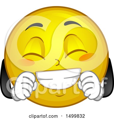 Clipart of a Smiley Emoticon Emoji Acting Giddy - Royalty Free Vector Illustration by BNP Design Studio
