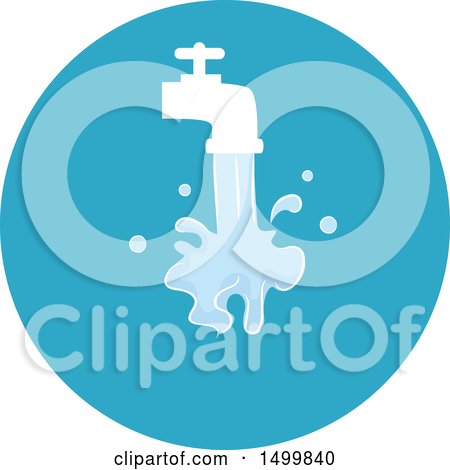Clipart of a Hand Washing Faucet Icon - Royalty Free Vector Illustration by BNP Design Studio