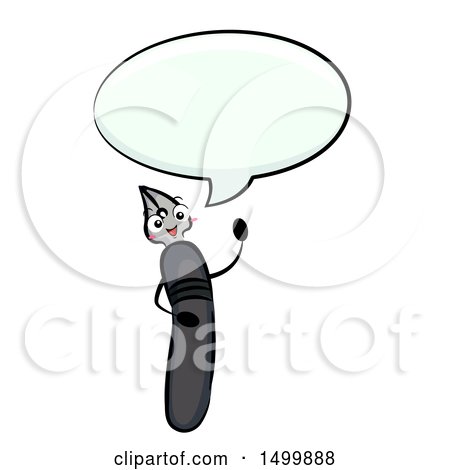Clipart of a Dip Pen Mascot Talking - Royalty Free Vector Illustration by BNP Design Studio