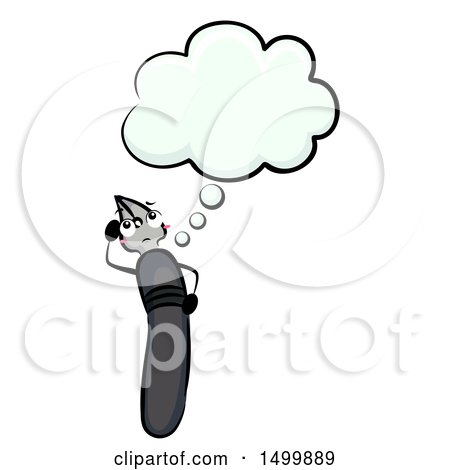 Clipart of a Dip Pen Mascot Thinking - Royalty Free Vector Illustration by BNP Design Studio
