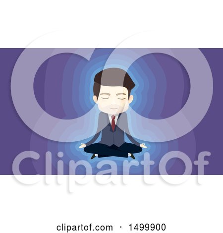 Clipart of a Meditating Business Man in a Lotus Pose - Royalty Free Vector Illustration by BNP Design Studio