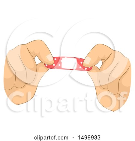 Clipart of a Pair of Hands Holding a Bandage - Royalty Free Vector Illustration by BNP Design Studio