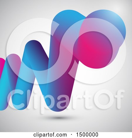 Clipart of a Colorful Abstract Squiggle on a Gray Shaded Background - Royalty Free Vector Illustration by KJ Pargeter