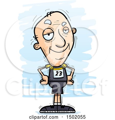 Clipart of a Confident White Senior Male Track and Field Athlete - Royalty Free Vector Illustration by Cory Thoman