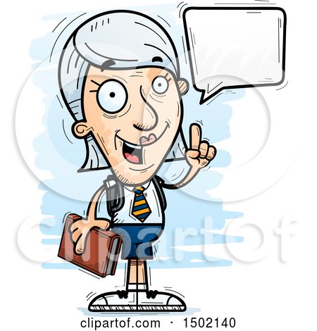 Clipart of a Talking White Senior Female College Student - Royalty Free Vector Illustration by Cory Thoman