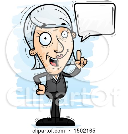 Clipart of a Talking Caucasian Senior Business Woman - Royalty Free Vector Illustration by Cory Thoman