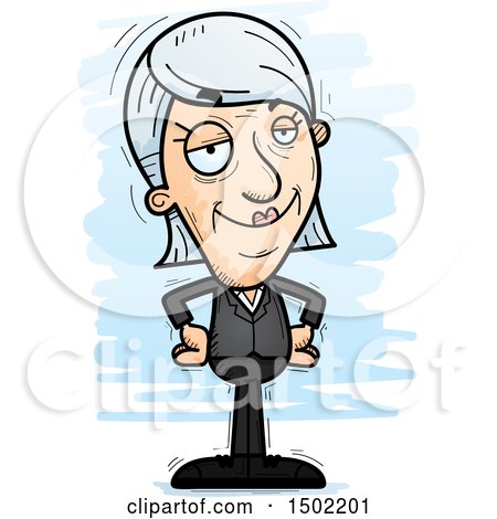 Clipart of a Confident Caucasian Senior Business Woman - Royalty Free Vector Illustration by Cory Thoman