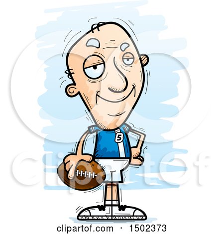Clipart of a Confident White Senior Male Football Player - Royalty Free Vector Illustration by Cory Thoman