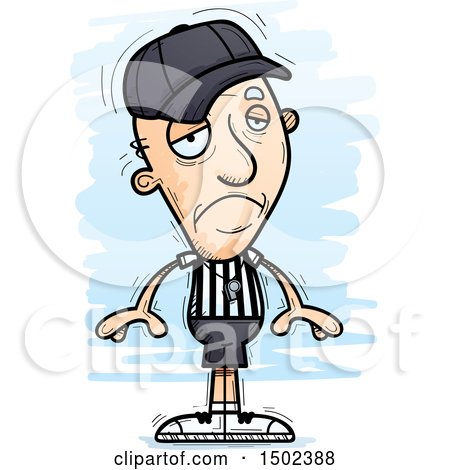 Clipart of a Sad White Senior Male Referee - Royalty Free Vector Illustration by Cory Thoman