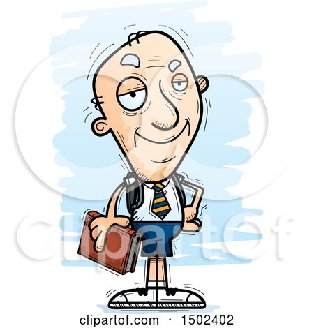 Clipart of a Confident White Senior Male College Student - Royalty Free Vector Illustration by Cory Thoman