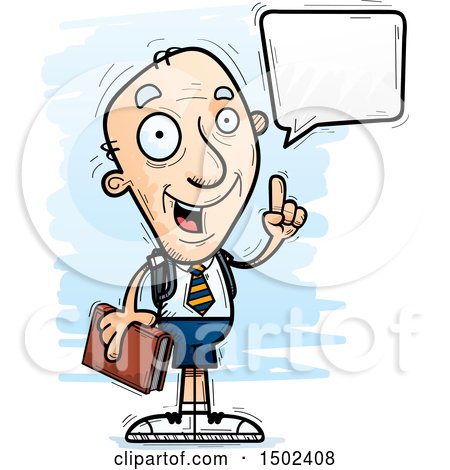 Clipart of a Talking White Senior Male College Student - Royalty Free Vector Illustration by Cory Thoman