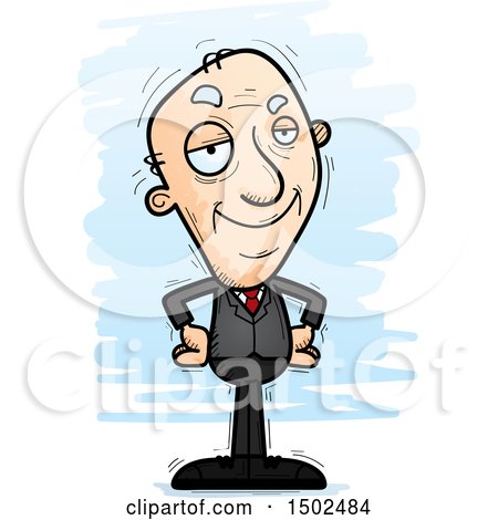 Clipart of a Confident Caucasian Senior Business Man - Royalty Free Vector Illustration by Cory Thoman