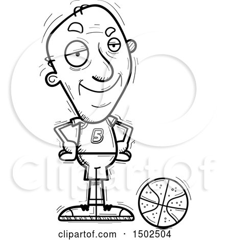 Clipart of a Confident Senior Male Basketball Player - Royalty Free Vector Illustration by Cory Thoman