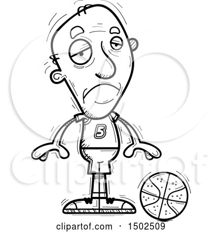 Clipart of a Sad Senior Male Basketball Player - Royalty Free Vector Illustration by Cory Thoman