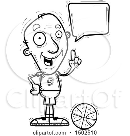 Clipart of a Talking Senior Male Basketball Player - Royalty Free Vector Illustration by Cory Thoman