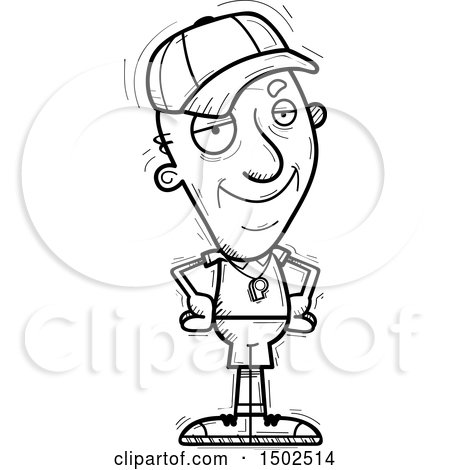 Clipart of a Confident Senior Male Coach - Royalty Free Vector Illustration by Cory Thoman