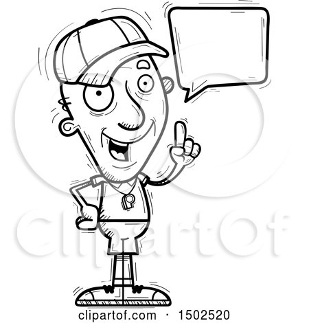 Clipart of a Talking Senior Male Coach - Royalty Free Vector Illustration by Cory Thoman