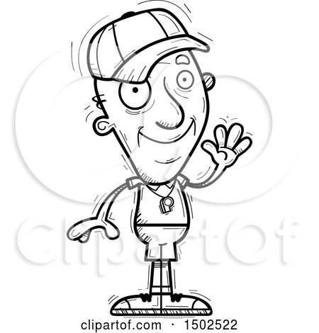 Clipart of a Waving Senior Male Coach - Royalty Free Vector Illustration by Cory Thoman