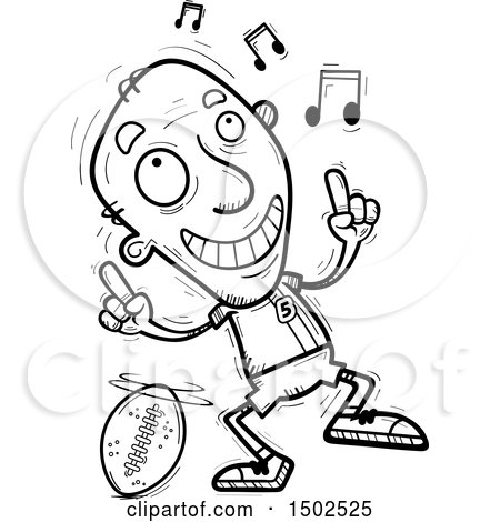 Clipart of a Senior Male Football Player Doing a Happy Dance - Royalty Free Vector Illustration by Cory Thoman