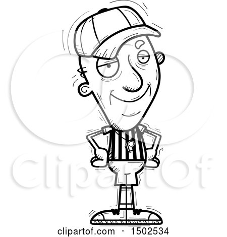 Clipart of a Confident Senior Male Referee - Royalty Free Vector Illustration by Cory Thoman