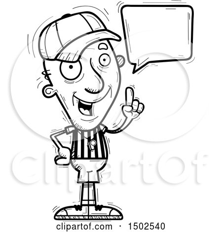Clipart of a Talking Senior Male Referee - Royalty Free Vector Illustration by Cory Thoman
