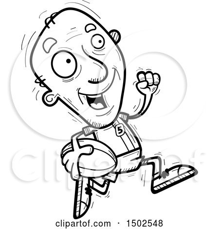 Clipart of a Running Senior Male Rugby Player - Royalty Free Vector Illustration by Cory Thoman