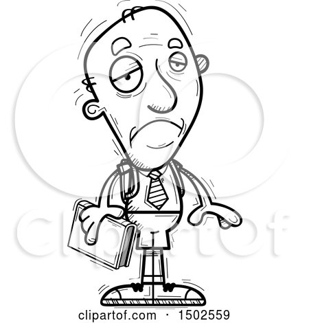 Clipart of a Sad Senior Male College Student - Royalty Free Vector Illustration by Cory Thoman